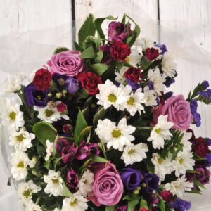 Alternative view of Purple and White Flower Bouquet