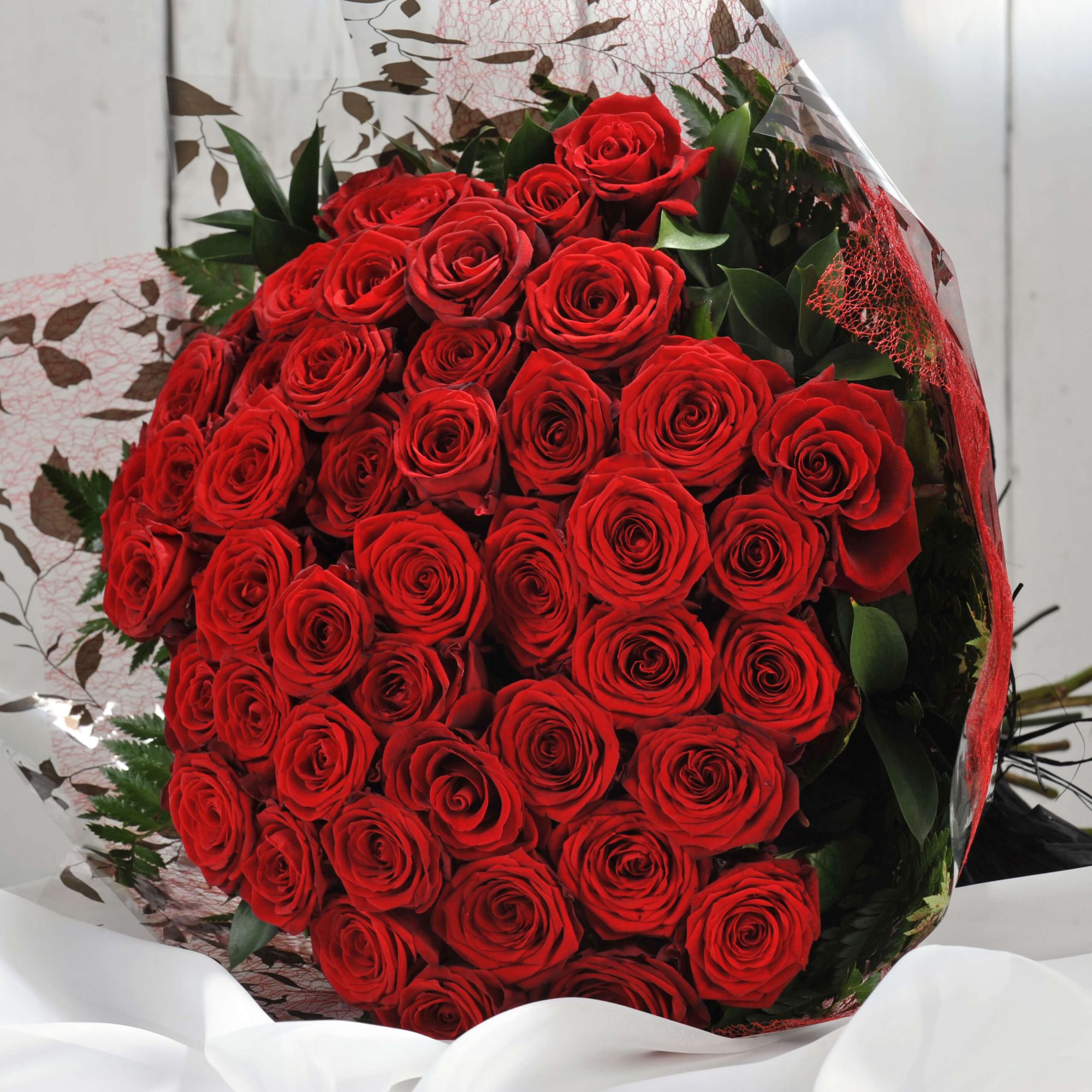 Buy 50 Shades of Red Roses Bouquet