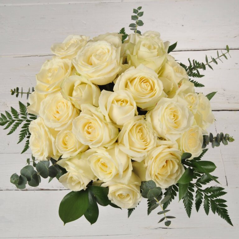 white rose bouquet