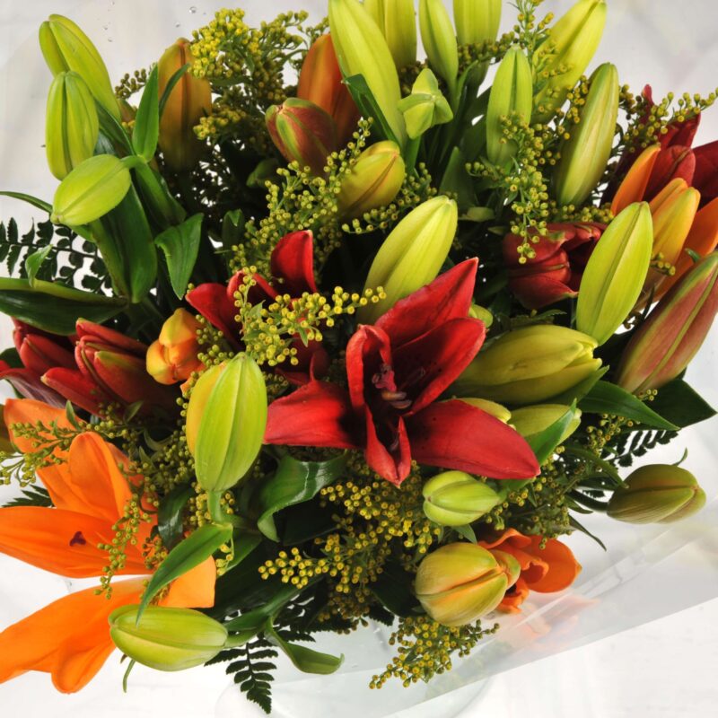 1hr Delivery TimeSlot Asiatic Lily Fresh Flower Bouquet Send Flowers UK with Free Next Day Delivery 7 Days a Week Luxury Lilies Delivered Gift Wrapped with Your Personal Card Message