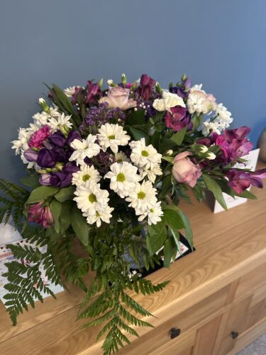 Purple and White Flower Bouquet photo review