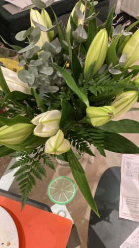 All White Oriental Lily Bouquet photo review