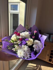 Purple and White Flower Bouquet photo review
