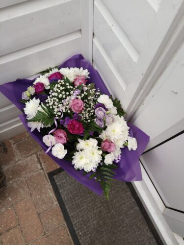 Purple and White Flower Bouquet photo review